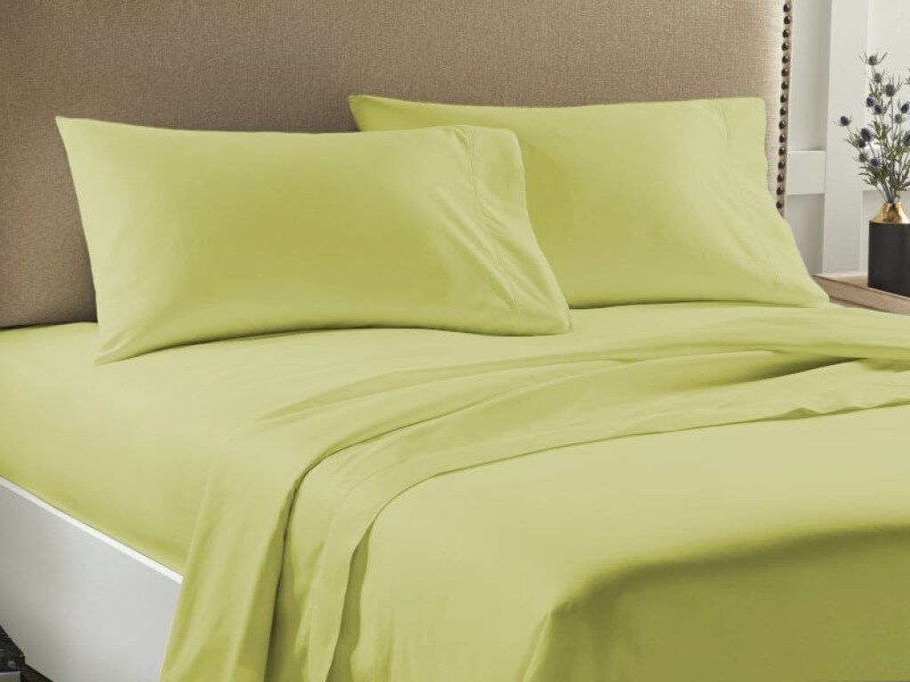 Σετ Σεντόνια Μονά Μονόχρωμα Λαχανί Economy Γαρύφαλλο | Γαρύφαλλο - Λευκά Είδη